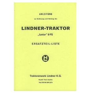 Lindner Lindner Junior, 9 PS Betriebsanleitung und Ersatzteilkatalog