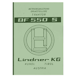 Lindner Lindner BF 550S, Betriebsanleitung und Ersatzteilkatalog