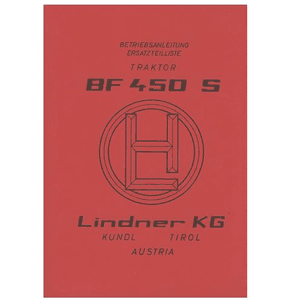 Lindner Lindner BF 450S, 450SN, 450SA, Betriebsanleitung und Ersatzteilkatalog