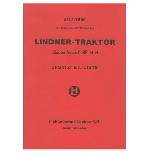 Lindner BF 14 N Betriebsanleitung und Ersatzteilkatalog