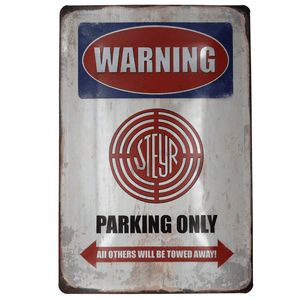 Blechschild - Warning Parking only