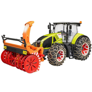 Bruder Traktor Claas Axion 950 mit Schneeketten und Schneefräse 